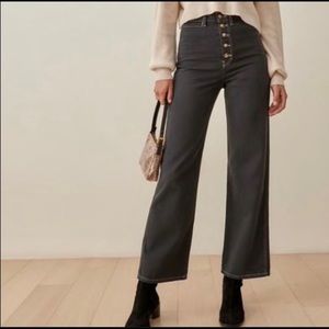 Reformation Lexi High Rise Wide Leg Jeans - Size 24 - Washed Black